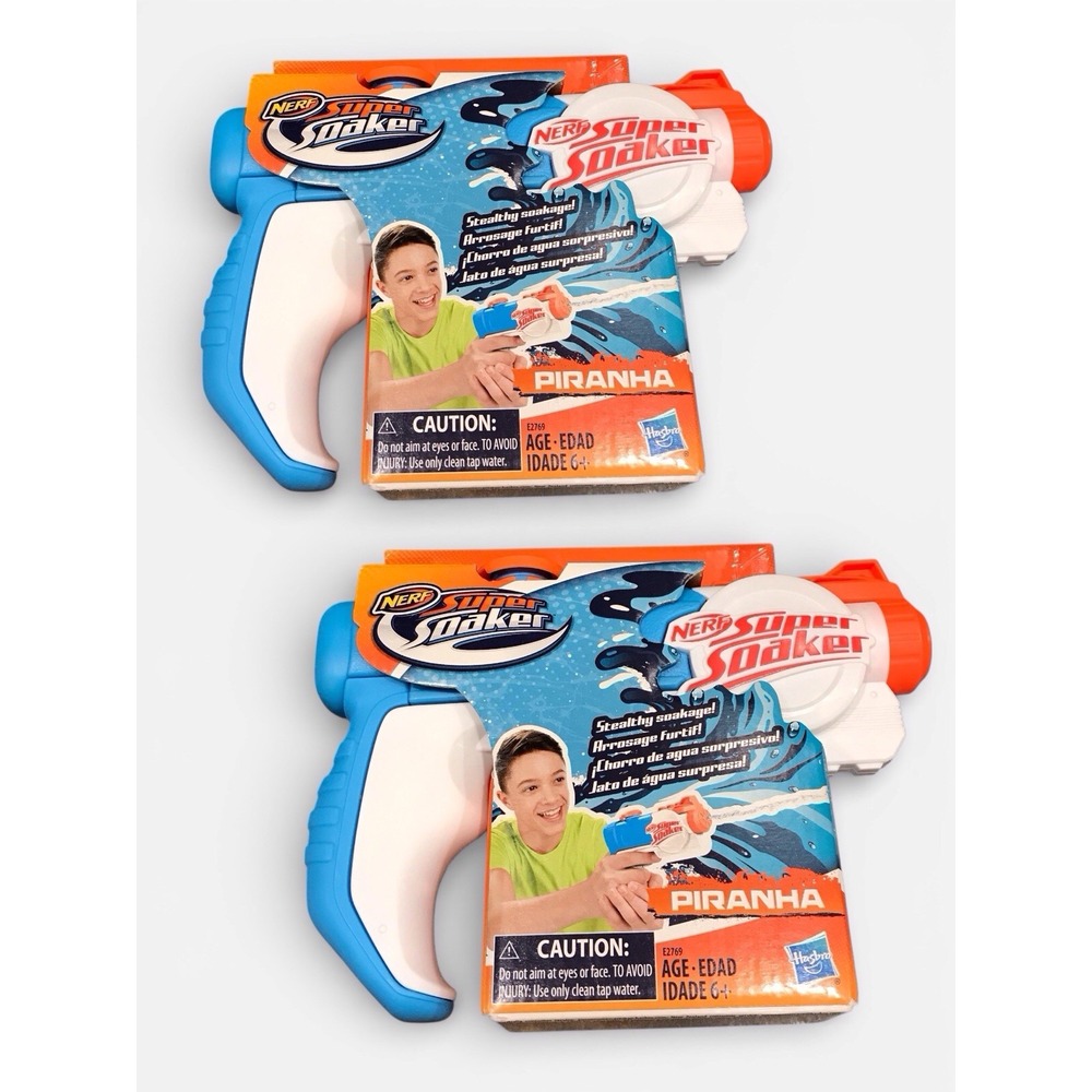 NERF Super Soaker Blue White Pistol Water Gun (lot of 2) NEW In Boxes